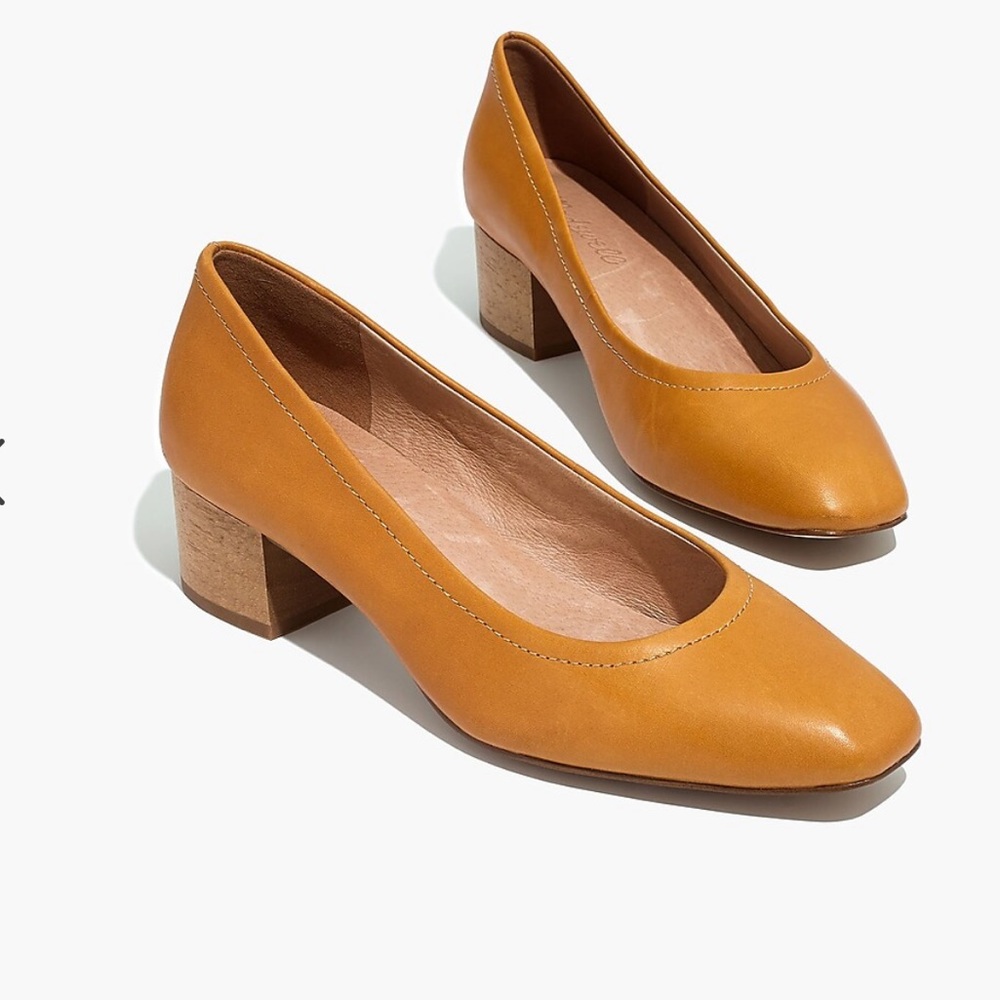 Madewell The Raquel Pump- mid heel leather pumps 5.5